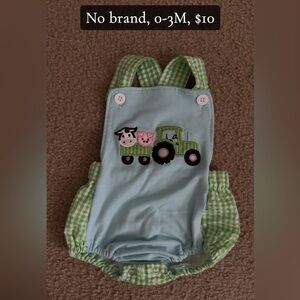 Green Tractor Kids Romper